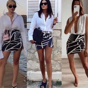Zara Black and White Mini Skirt